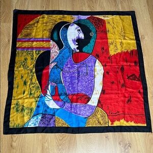 Picasso 34” Multicolor Silk Scarf